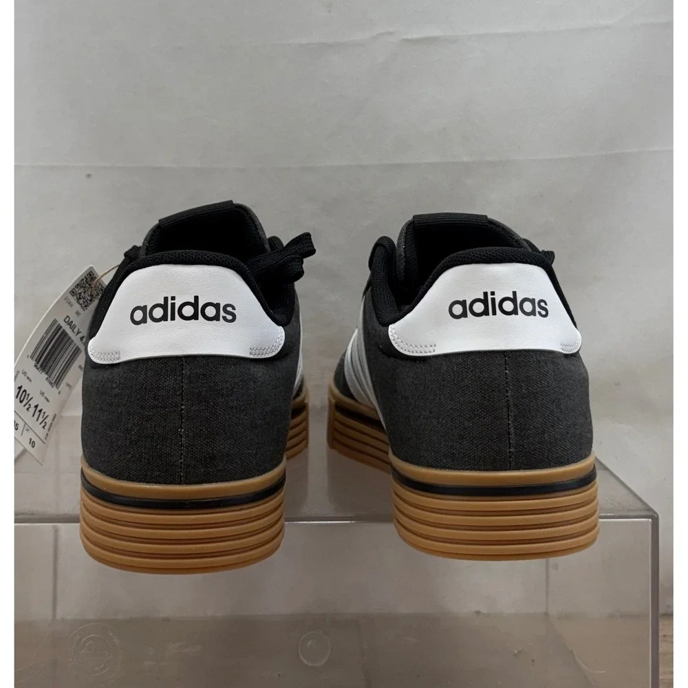 Adidas Daily 4.0 Mens Sz 10.5 Charcoal Gray White Gum Sole‎ Sneakers